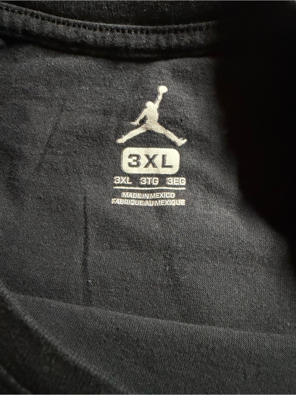Jordan Black Short Sleeve T-Shirt with Red Jumpman and White Air Jordan Script - Picture 3 of 3